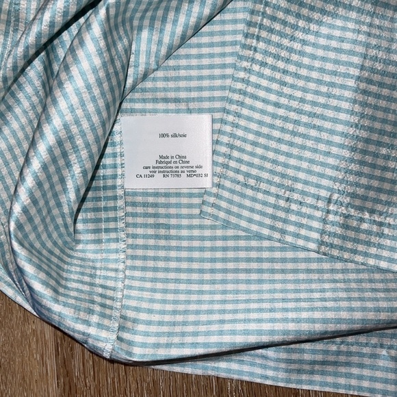 Laura Ashley 100% Silk Gingham Sleeveless Button-Down Dress Size 12 - Picture 10 of 15